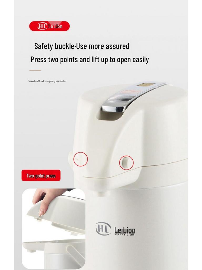 Le Lion Large Capacity Press-Type Vacuum Insulated Thermos Flask Kettle