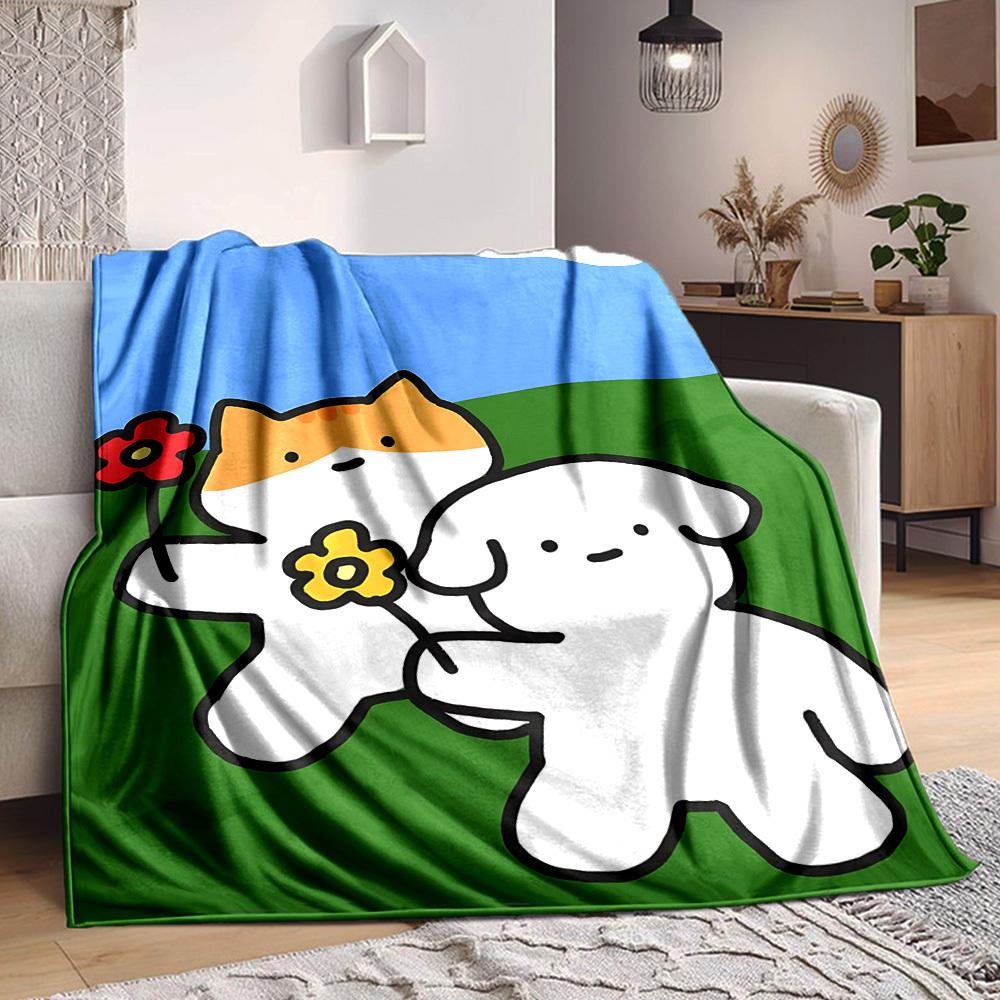 

1pc Cat Flower Blanket Warm, Cozy, And Soft, Suitable for Sofas, Beds, Cars, And Office Use.Perfect for Camping And Travel, Making It a Great Gift for 100x150cm