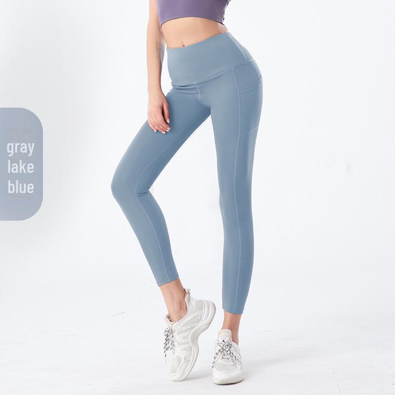 

Женские бесшовные штаны для фитнеса и йоги персикового цвета с высокой талией — европейский размер, эластичные, облегающие Large