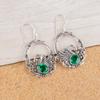 Chrome Diopside Gemstone 925 Sterling Silver Jewelry Drop/Dangle Earrings1.64" CE-2-10