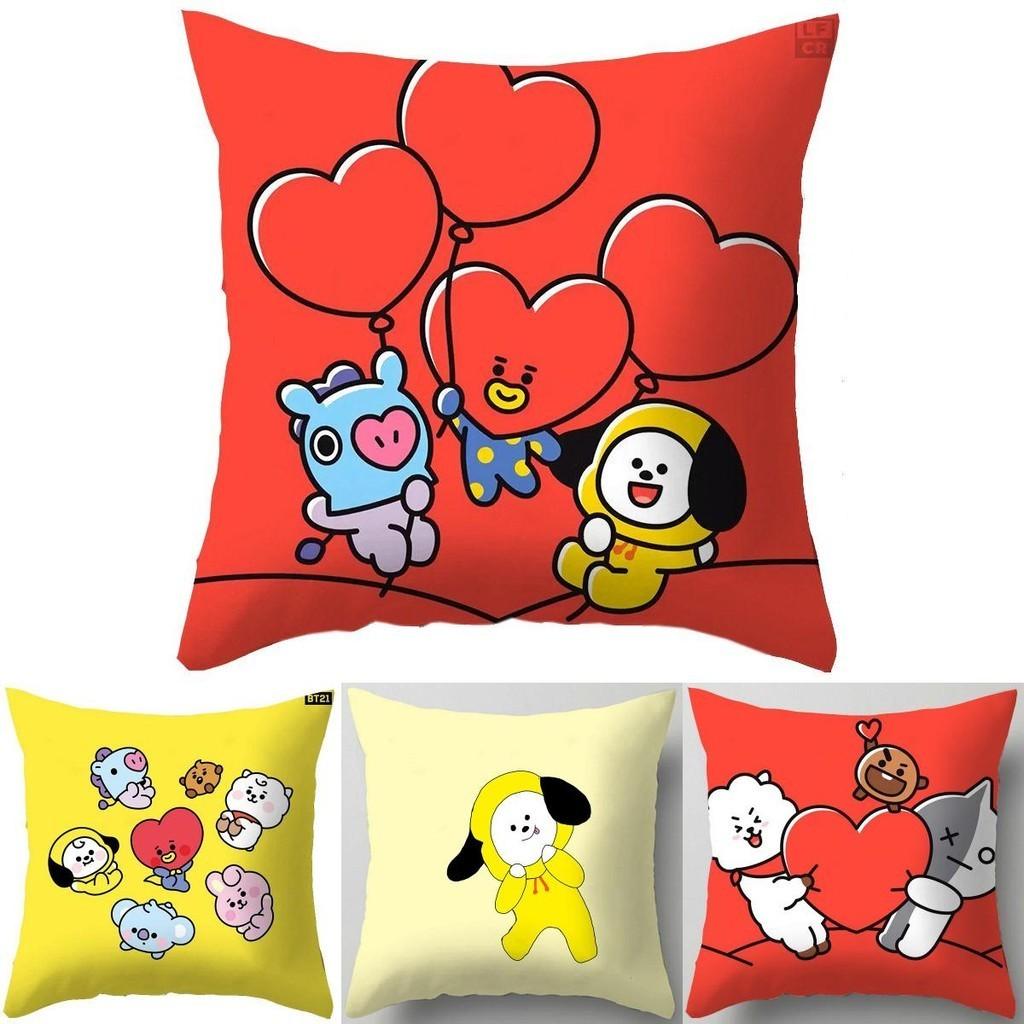 Charming Bt21 Cartoon Cushion Cover For Stylish Home Decor And Comfortable Seating