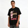 Coffee Is My Valentine Leopard Print Coffee Cup Graphic Tee Pure cotton T-shirt