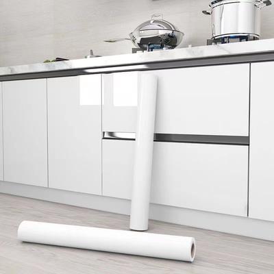 PVC Pearl Film Waterproof Wallpaper Room DIY Self-adhesive Black/White Wardrobe Kitchen High Gloss Paste Furniture Wall Stickers