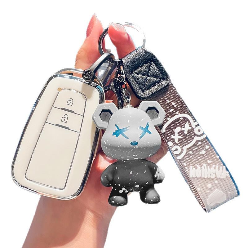 Luxury 2-Button Dual-Engine Protective Key Shell for Toyota Highlander