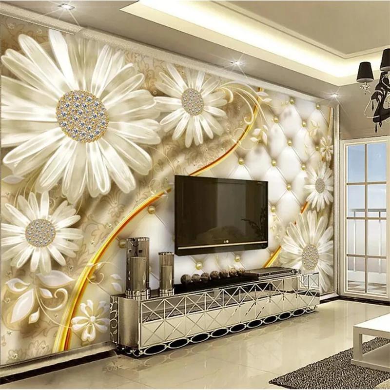 

Wallpaper Flowers 3d Murals Luxury Jewelry Wallpaper Hotel Background Wallpaper For Walls 3d 200 cm(W) x 140 cm(H)