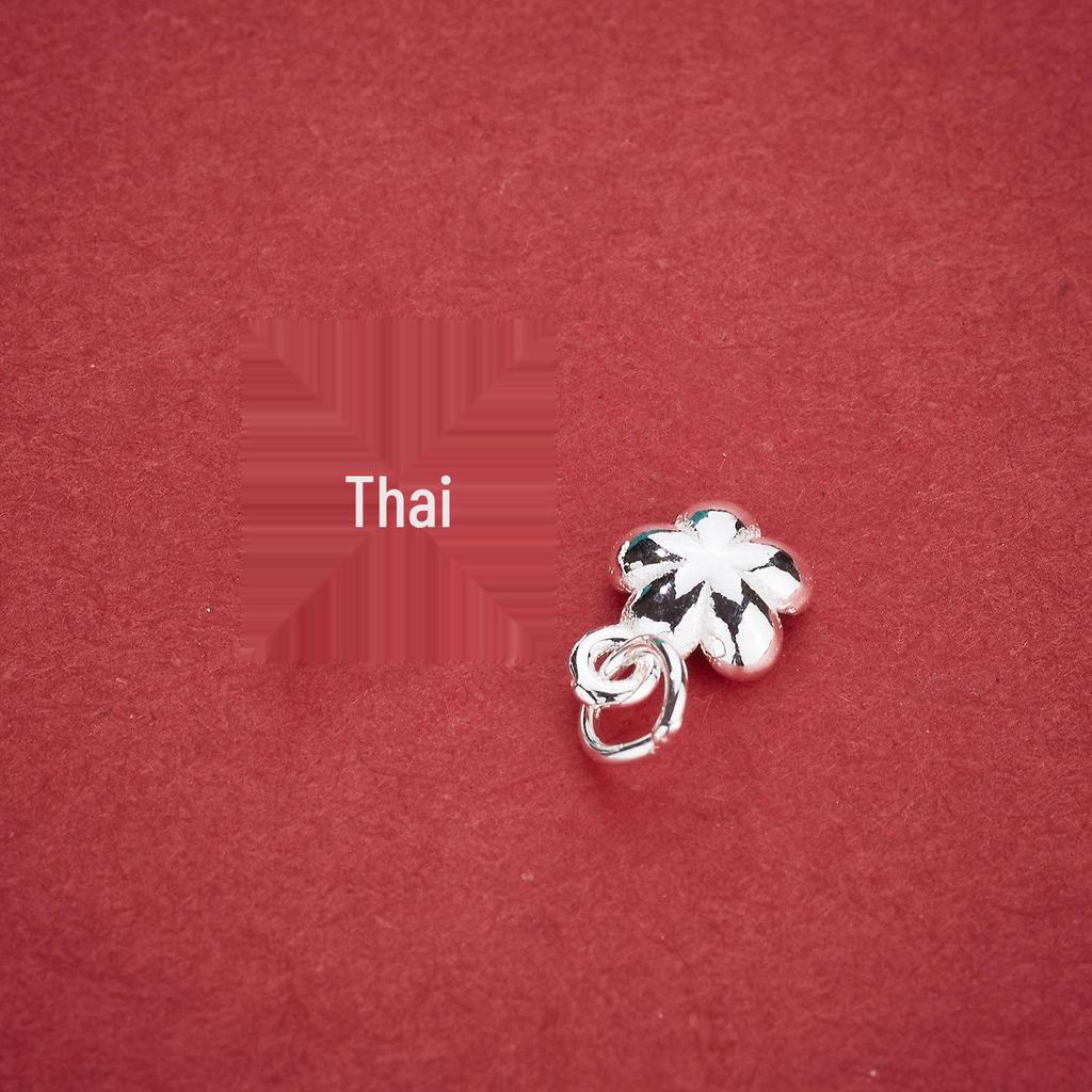 S925 Silver Peach Blossom Pendant Charm for DIY Beading and Jewelry