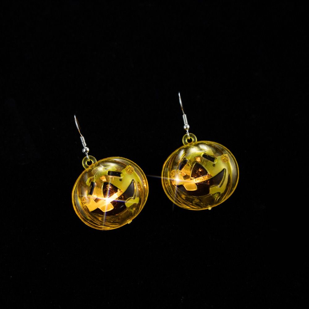 Pendientes de Clip Colgantes de Calabaza Eléctrica Pendientes de Gato Negro con LED Calavera Pendientes Colgantes Luminosos Regalo