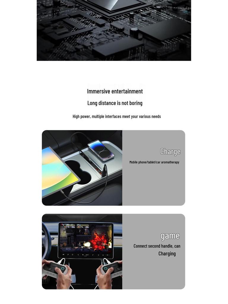 Tesla Model 3/Y Sliding Cover Dustproof Expansion Dock with 45W PD Fast Charging