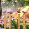 Set of 4 Rustic Metal Garden Ornaments Bird Shape for Outdoor Patio Decor