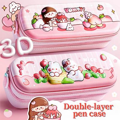 Estojo de lápis 3D Kawaii EVA Grande capacidade à prova d'água Caixa de lápis leve para material escolar de estudante Bolsa de papelaria