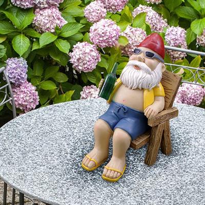 Buiten Tuin Kerstman Ornament Schattig Hars Handwerk Weerbestendig Stoel Dwerg Kabouter Figuur Beeldje Sculptuur Tuin Gazon Bureau Decoratie Verjaardag