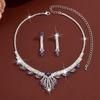 Fashion Stud Earrings Collarbone Chain Set Rhinestones Inlaid Bridal Wedding Jewelry  Engagements
