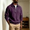Men's Casual Full Zip Sweatshirt with Long Sleeves and Collar for Daily Wear