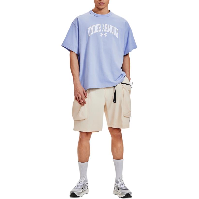 Under Armour Série Outdoor Urbain Patch Logo Short Cargo Décontracté Ample Homme Bas Beige 1387985-280
