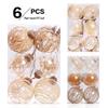 Striped Transparent Linen Christmas Ball Ornaments Set for Tree Decoration