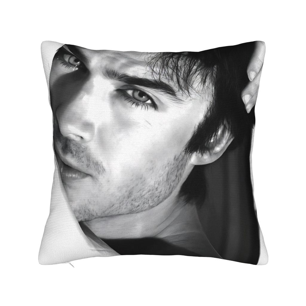 Ian Somerhalder Pillowcase Printed Polyester Cushion Cover Decorations Damon Salvatore Cat Throw Pillow Case Cover