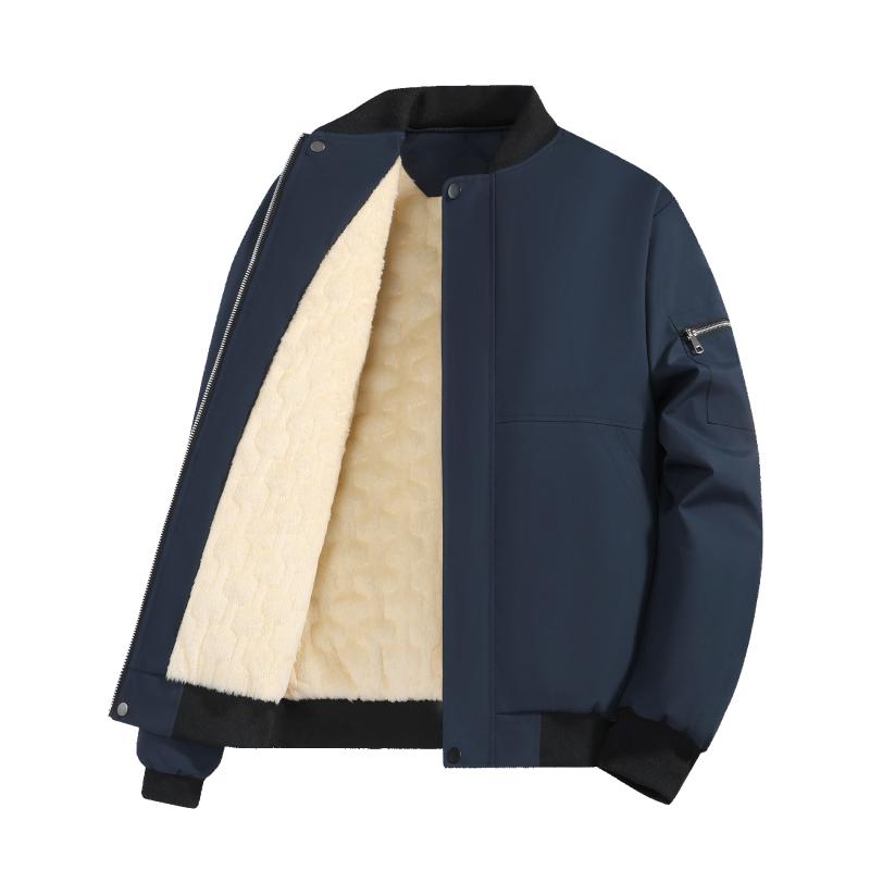 

Однотонный кардиган с длинными рукавами и карманом на молнии, мужская осенне-зимняя куртка, повседневный топ со стойкой S серый