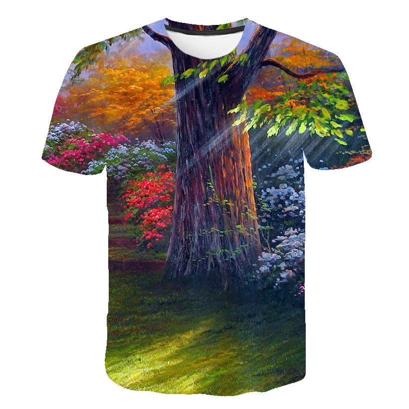Summer Palm Tree 3D Print T-Shirts Streetwear Men Natural Fashion Harajuku Casual Oversized O-Neck T Shirt Clothing