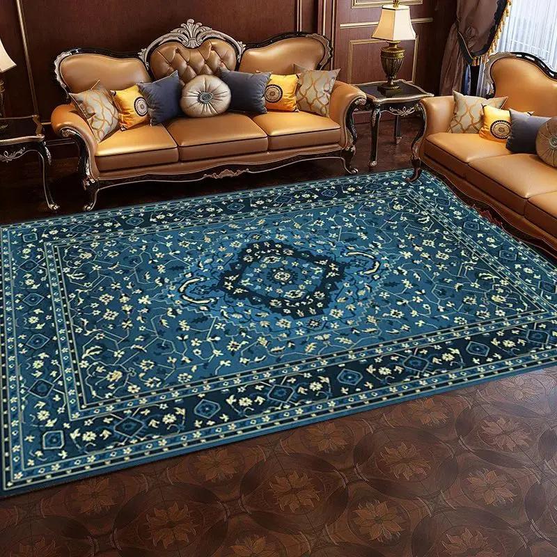 Crystal Pile Vintage Persian Living Room Full Rug Ethnic Style Coffee Table Sofa Mats Bedroom Bed Cloakroom Carpet