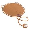 Cat Scratching Pad, Woven Cotton Rope Cat Scratcher with Bait Ball And Cute Ear Design, Indoor Cat Scratcher Mat for Furniture