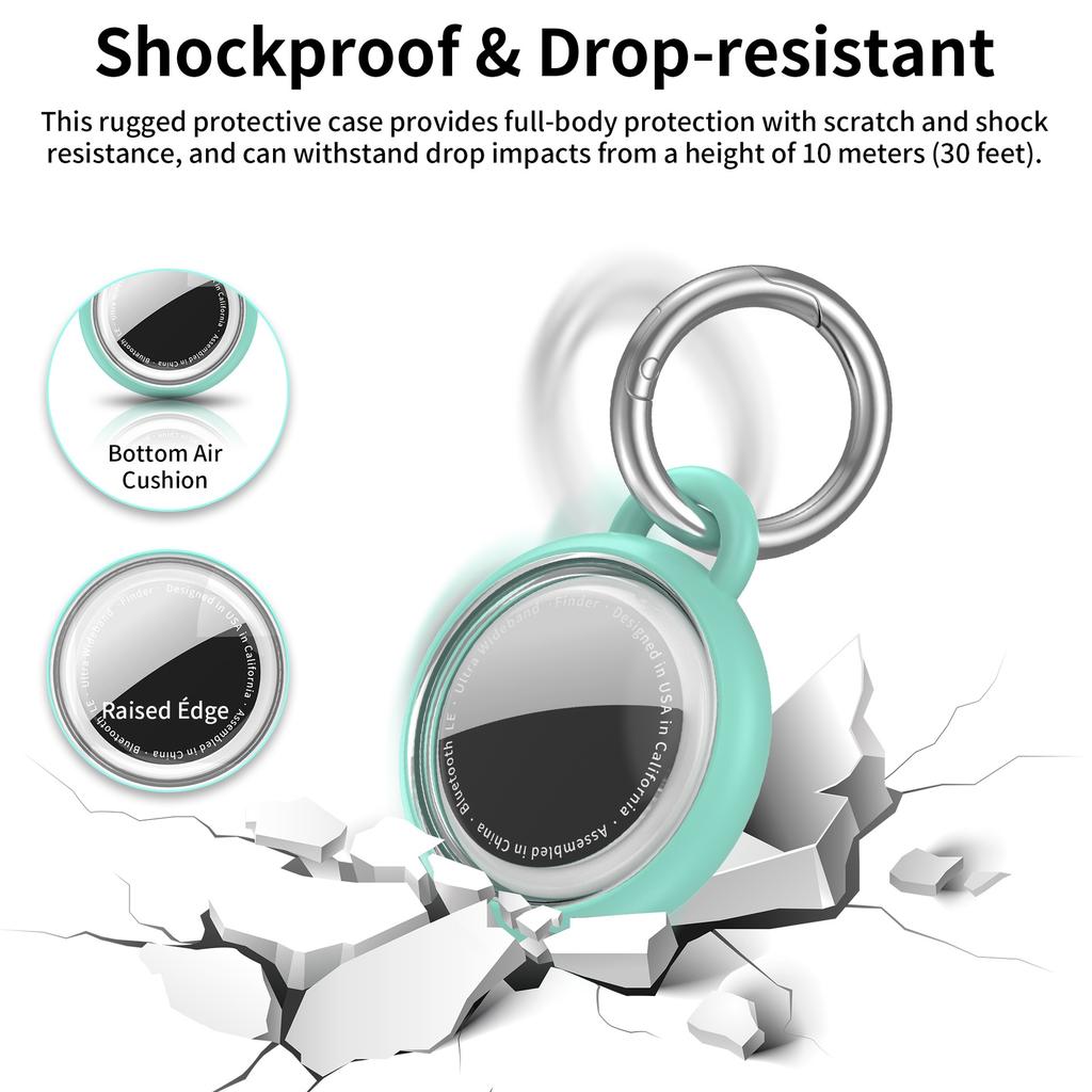 CT29 For Apple AirTag Tracker Waterproof Case Shockproof TPU Protective Cover with Hook
