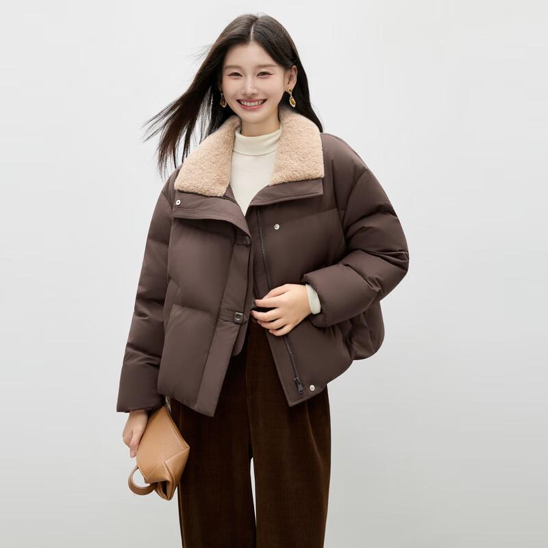 

Женский пуховик Qiushui Yiren в стиле ретро с воротником из искусственного меха L