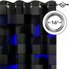 Ensemble de 2 Rideaux Décoratifs Mode pour Chambre à Coucher Salon Bureau Espace Treillis Blocs Rouge Noir Bleu Fabriqué en Polyester