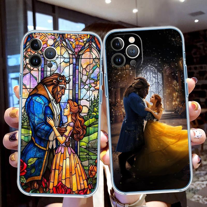 CJ18 Beauty and the Beast Soft Shell Transparent Phone Case for Motorola Moto G7 G8 G9 G84 G85 G73 G24 G15 Z2 Play Power Plus