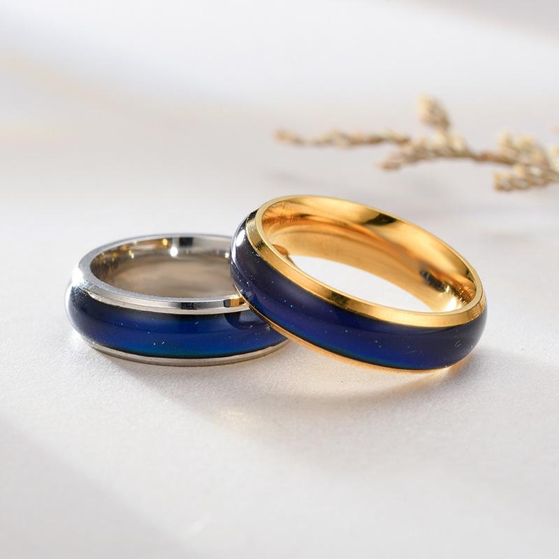 Anello Coreano che Cambia Colore con la Temperatura, Larghezza 6mm, Regalo Unisex