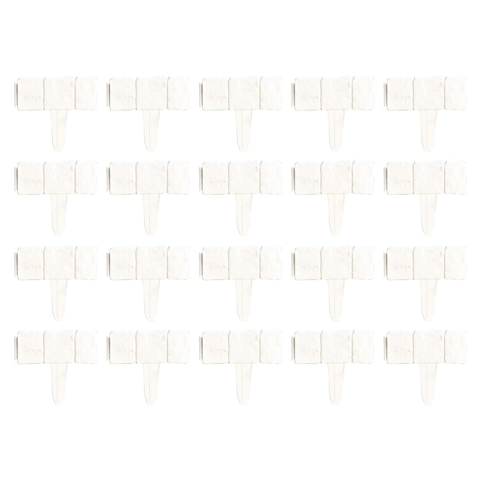 

20 Piece Plastic Garden Edging Border Set for Landscaping Lawn Pathways Flower Bed Retaining Wall Fence Outdoor Decoration One Size білий