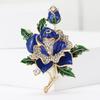 Fashion Enamel Rose Brooches for Women Unisex Pearl Plant Pins Event Party Luxury Gifts Backpack Decoration Clothes Accessories