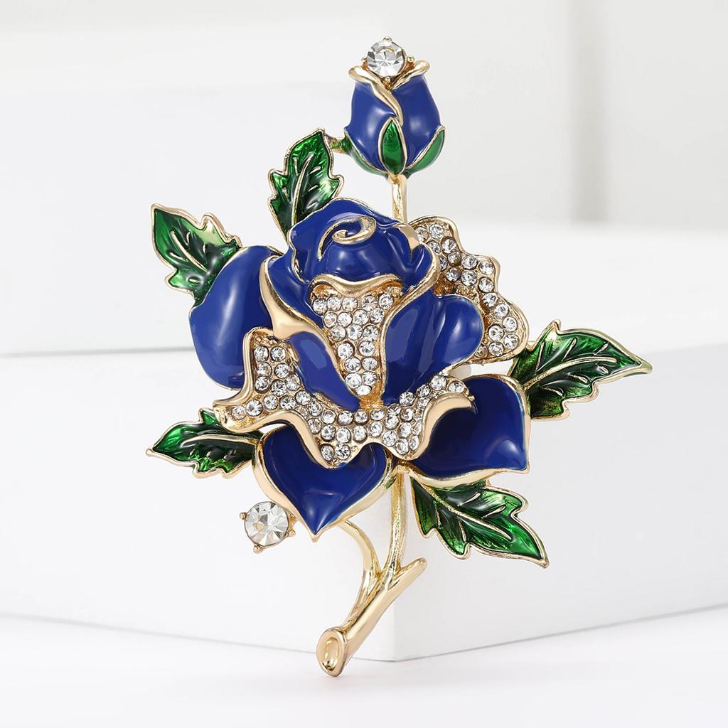 Fashion Enamel Rose Brooches for Women Unisex Pearl Plant Pins Event Party Luxury Gifts Backpack Decoration Clothes Accessories