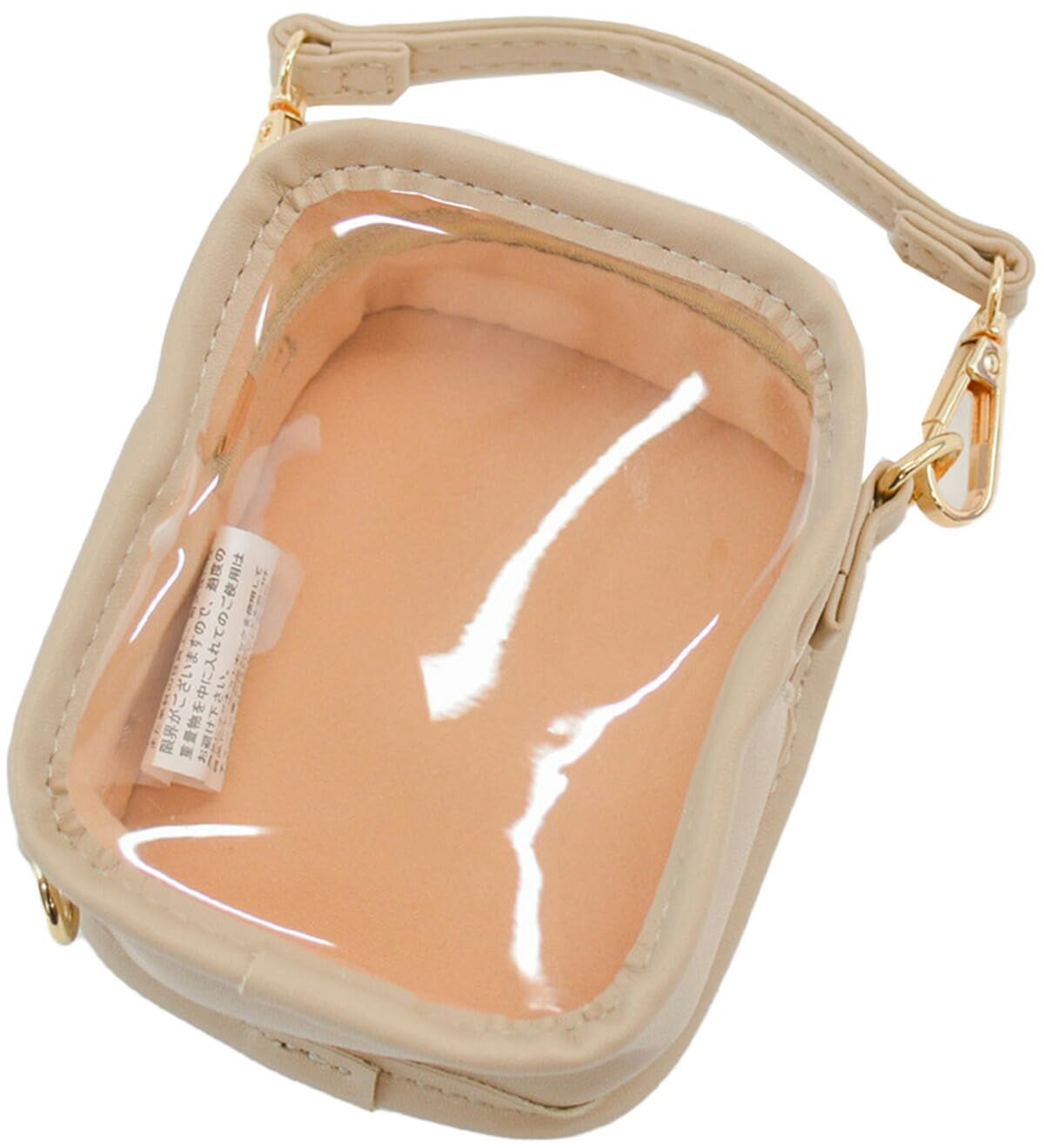 

Beige Plush Pouch, Doll, Mascot, Mini Size, Transparent Case, Pouch, Acrylic Stand Storage, Favorite Merchandise, Zippered, Compact, Carrying Strap,