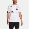 Under Armour Cartoon Buchstaben Print Lässiges Rundhals Kurzarm T-Shirt Herren Tops Weiß 1383414-100