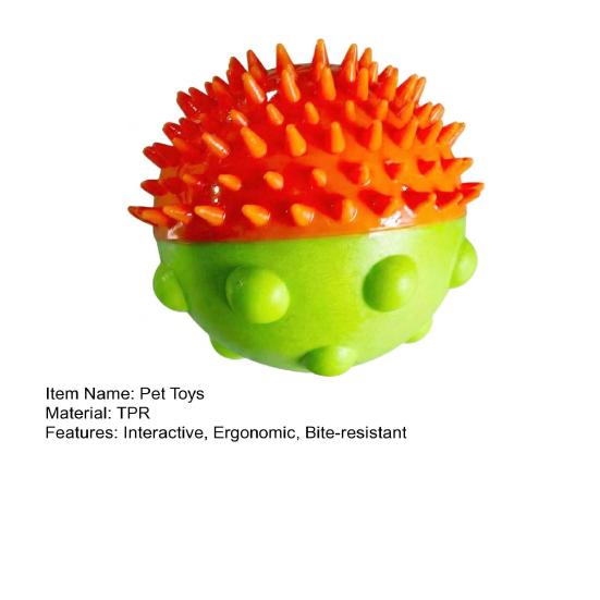 Treat-Dispensing Puzzle Ball for Medium Large Dogs TPR Chew Toy with Protruding Dot Tooth Cleaning Texture Food Leakage Pet Toy for Slow Feeding