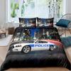 Police Car Duvet Cover Set Boys Cartoon Car Bedding Sets Full Size, Emergency Responder Vehicles Comforter Cover Set Blue Grey