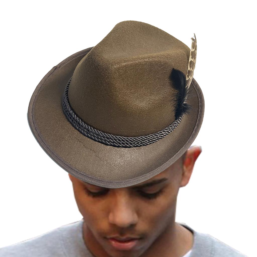 Oktoberfest Hat Jazz Hat Bowler Hats Curled Halloween Costume Cosplay CapS Costume Caps for Role Play Cosplay Halloween Party