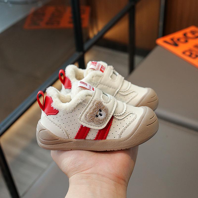 Baby toddler shoes 2025 winter velvet new children's shoes soft sole boys baby shoes girls non-slip shoes