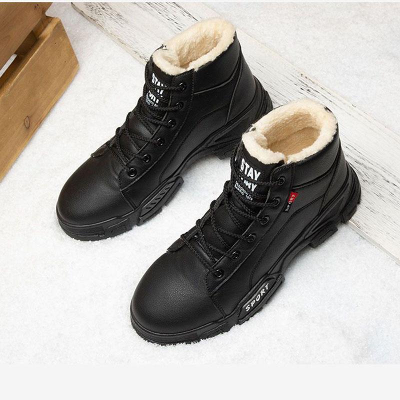 

Зимние зимние ботинки плюс мужские ботинки с бархатной подкладкой, теплая хлопковая обувь с высоким берцем 39