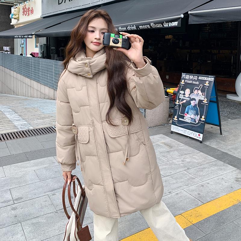 New Women's Hooded Cotton-padded Clothes Women's Medium and Long Loose Winter Fashion Sewn Thickened Cotton-padded Jackets