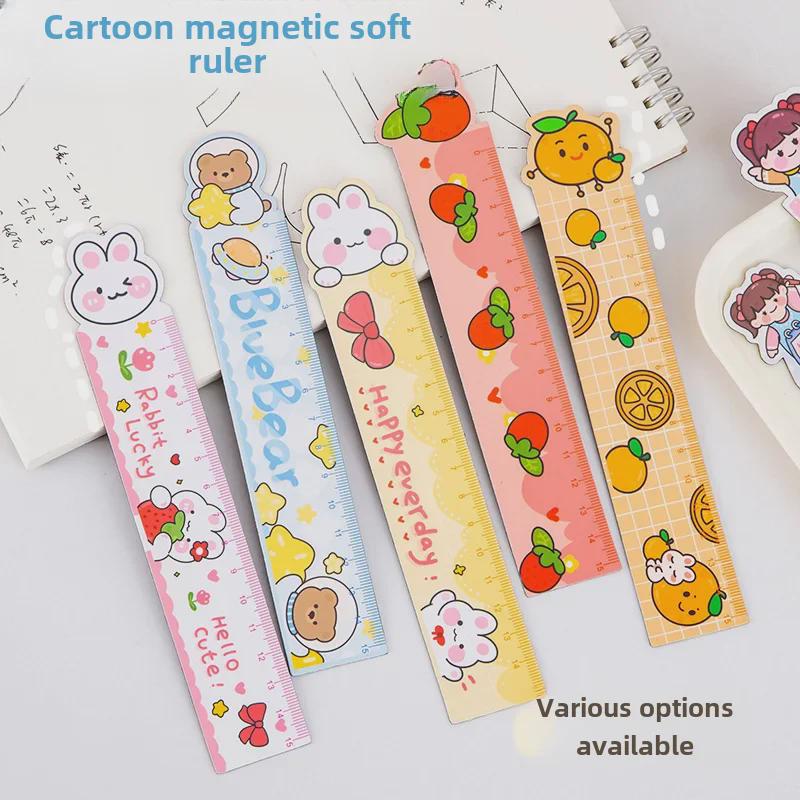 Cartoon Magnetic Soft Bendable 15cm Ruler - Creative Multi-use Stationery for Students