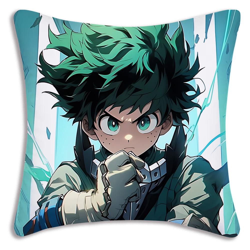 Anime My h-Hero Academias Pillow Covers Cartoon Sofa Decorative Home Double-sided Printing Short Plush Cute Cushion Cover