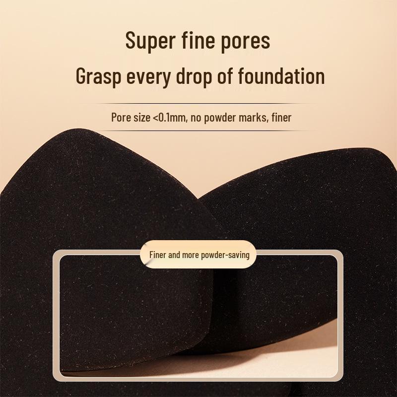 Triangle Black Puff Cushion - Super Soft, Thick Marshmallow, Dual Use for Wet/Dry Makeup Concealing & Setting. Doesn't Absorb Powder.