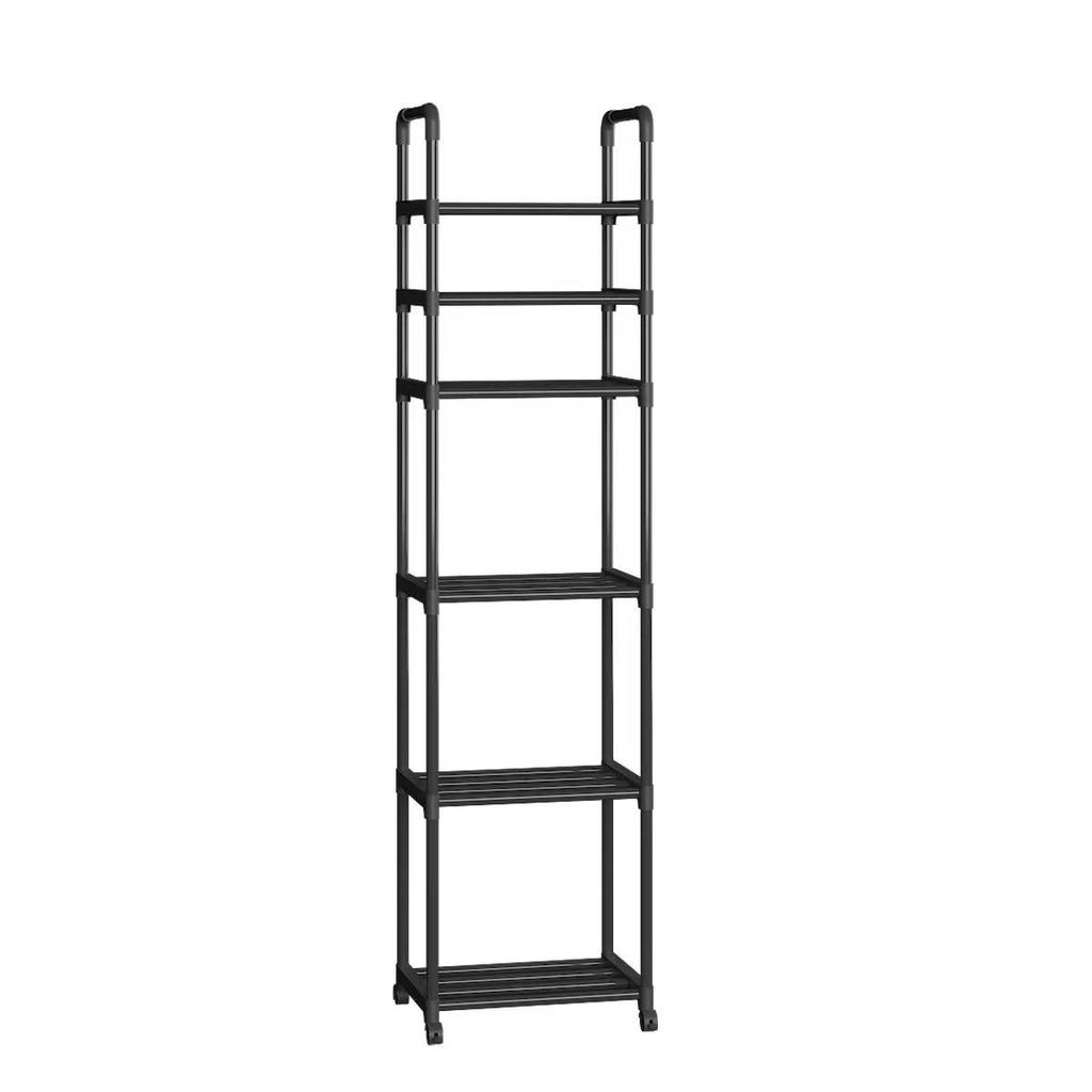 Multi-Layer Floor-Standing Metal Storage Rack for Kitchen and Bathroom