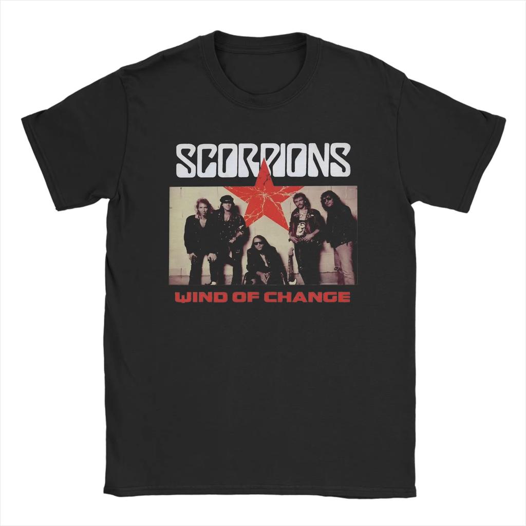 First Sting Scorpions Rock Band T Shirts Men's Cotton Fun T-Shirt O Neck Tees Short Sleeve Clothes Graphic Printed