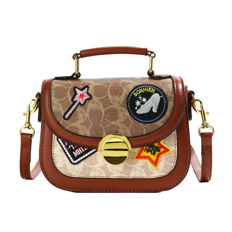 Women bags women's bags 2025 new European and American fashion retro handbags crossbody printed saddle bags tide