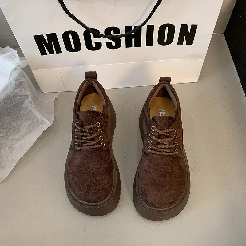 Spring New Thick-soled Lace-up Versatile Fashion Non-slip Small Casual Shoes Low-top Shoes Women's Shoes