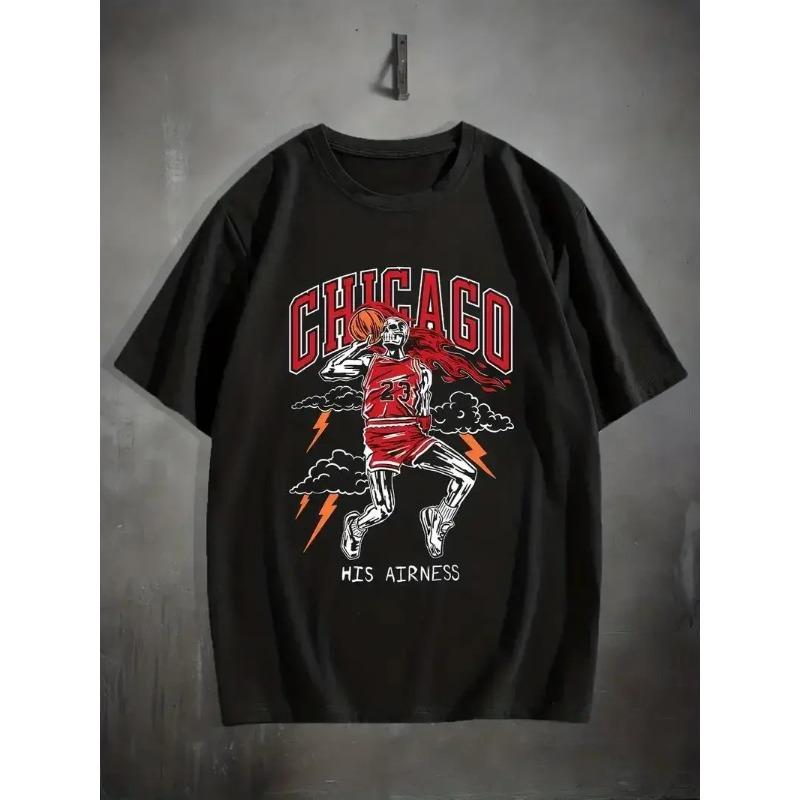 Módní pánské bavlněné tričko s potiskem grafiky basketbalisty, pohodlné a jedinečné, pánské outdoorové pánské oblečení