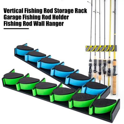 Wall Mount Fishing Rod Holder Adjustable Heavy Duty Vertical 3 To 19MM Fishing Pole Display Rack Organizer Stand Fishing Accessories