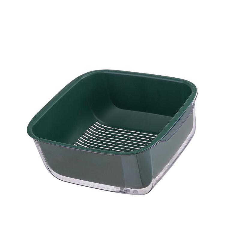 Double-Layer Drain Basket Set: 2-Piece Kitchen & Fruit Washing Basin